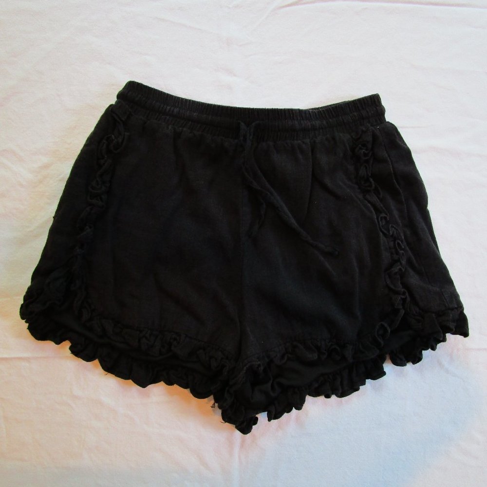 Black Ruffle Soft Shorts - Picture 3 of 3